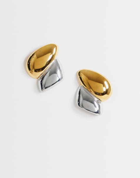 Topshop - Danny - Boucles d'oreilles tendance en acier inoxydable résistant à l'eau - Doré et argenté - view 1
