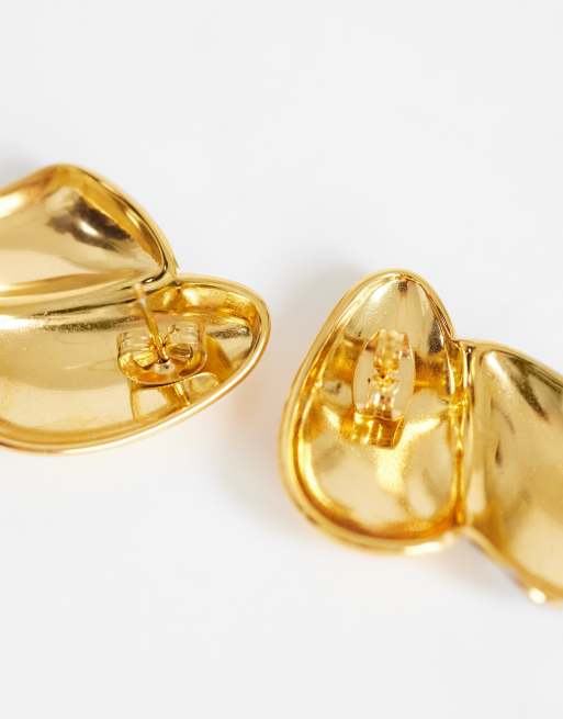Topshop - Danny - Orecchini appariscenti in acciaio inossidabile resistente all'acqua color oro e argento, 3 di 4
