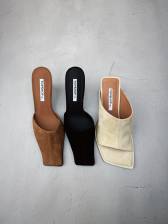 Topshop Farley toe thong heeled sandal in off white