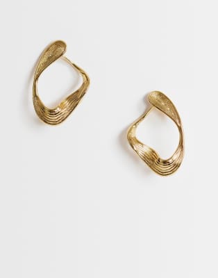 Водонепроницаемые серьги из нержавеющей стали Topshop Daphne в золоте gold