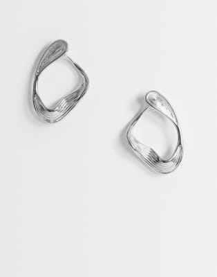 Водонепроницаемые серьги из нержавеющей стали Topshop Daphne из серебра silver