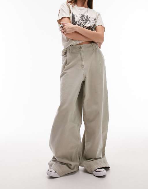 Petite Linen Darted Wide Leg Pants