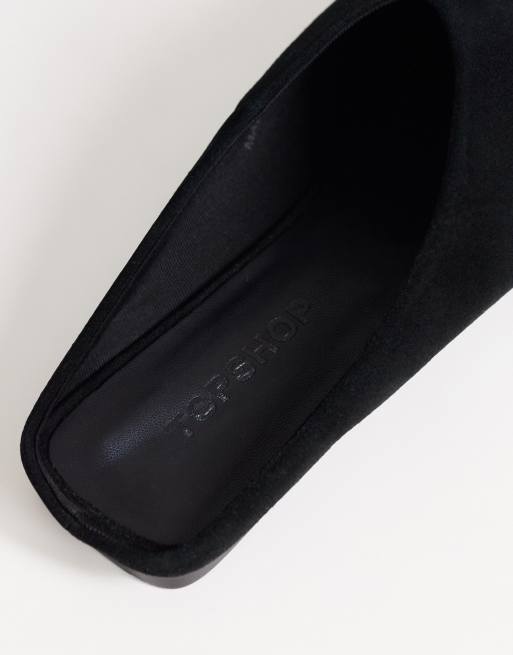 Topshop - Dawn - Chaussures plates pointues en daim véritable - Noir, 3 de 4