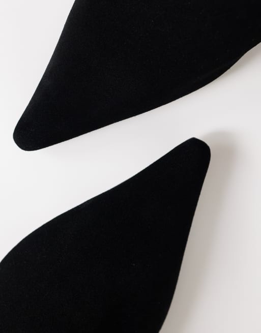 Topshop - Dawn - Chaussures plates pointues en daim véritable - Noir, 4 de 4
