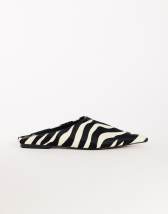 Topshop Dawn flat pointed shoe in zebra print hair on real leather