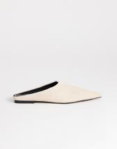 Topshop Dawn real suede flat pointed shoe in sand