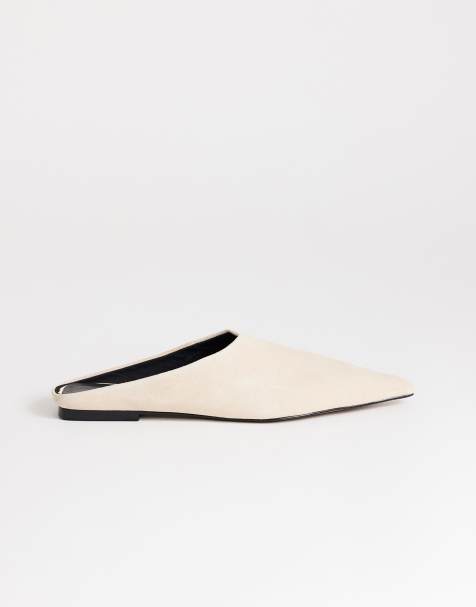 Topshop - Dawn - Zapatos color arena planos con puntera fina de ante auténtico - view 1