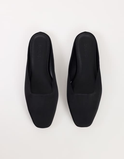 Topshop Dawson slip on mule in black satin, 2 of 5