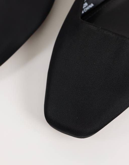 Topshop Dawson slip on mule in black satin, 3 of 5
