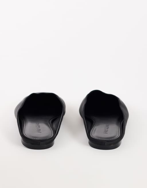 Topshop Dawson slip on mule in black satin, 4 of 5