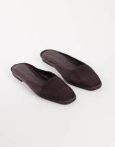 Topshop Dawson slip on mule in chocolate satin
