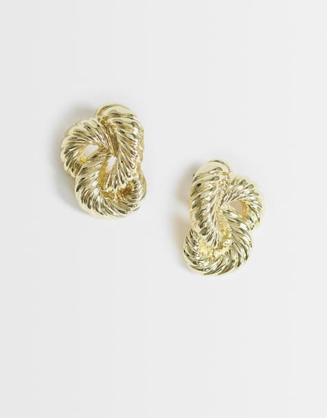 Topshop - Dean - Asymmetrische oorringen in goud - view 1