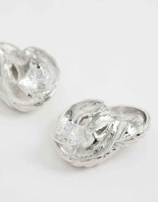 Topshop - Dean - Asymmetrische oorringen in zilver, 3 van 4
