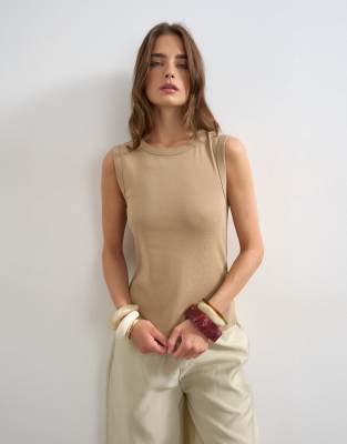 Topshop - Débardeur ajusté - Taupe-Neutral