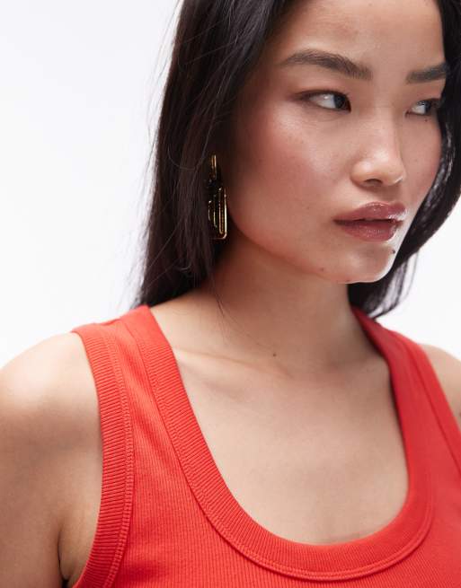 Topshop - Débardeur court à encolure dégagée - Rouge, 2 de 4