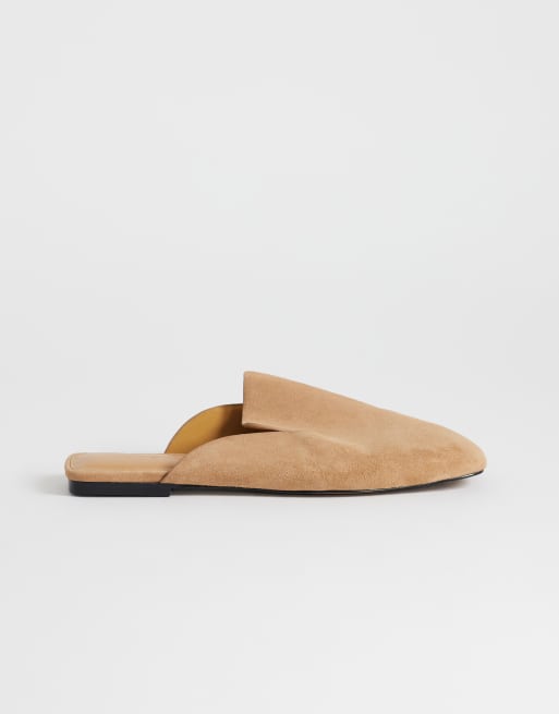 Topshop – Della – Camelowe klapki z naturalnego zamszu, 2 z 4