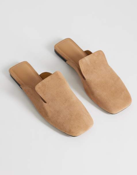 Topshop - Della - Lysebrune mules i ægte ruskind - view 1