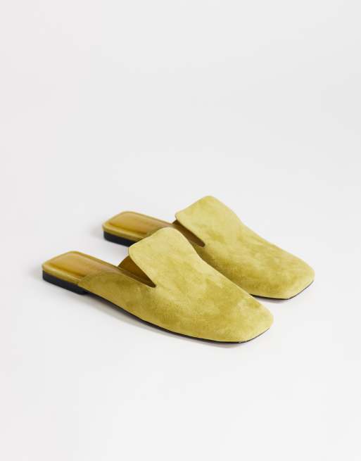 Topshop Della mule i ægte ruskind i oliven, 2 af 4