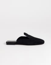 Topshop Della real suede mule in black