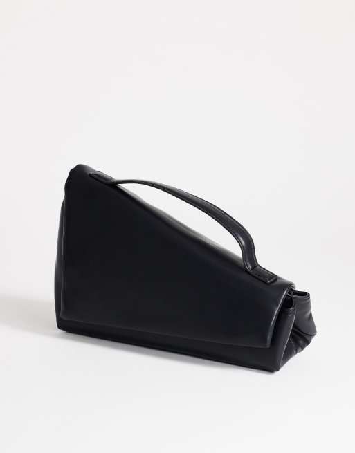 Topshop Delta medium pyramid top handle grab bag in black, 2 of 4