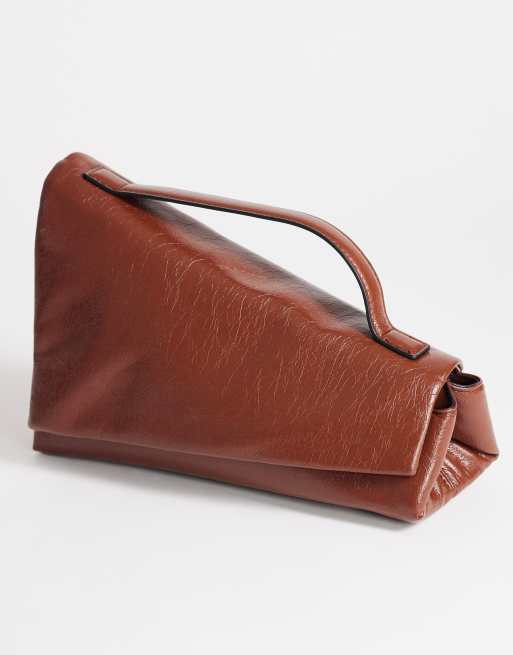 Topshop Delta medium pyramid top handle grab bag in tan, 2 of 4