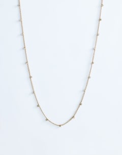 Demi chain necklace with diamantes in stainless gold