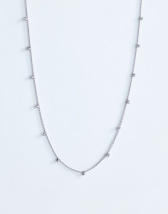 Topshop Demi chain necklace with diamantes in stainless silver