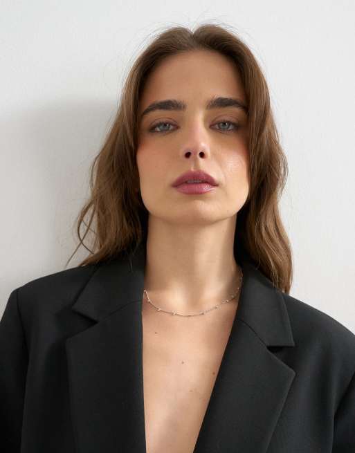 Topshop - Demi - Collier chaîne à strass en acier inoxydable - Argenté, 2 de 3