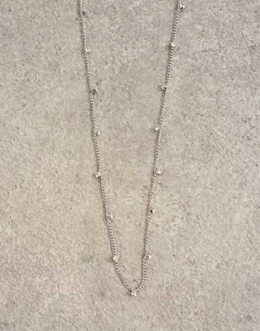 Topshop - Demi - Collier chaîne à strass en acier inoxydable - Argenté, 3 de 3