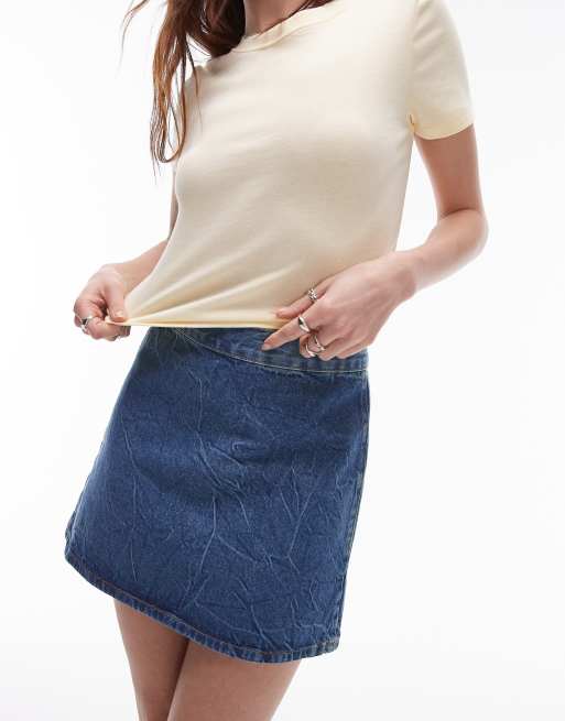 Asos a line denim skirt best sale