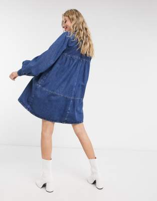 topshop denim babydoll dress