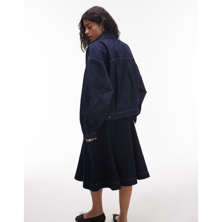 Topshop denim balloon jacket in indigo rinse | ASOS
