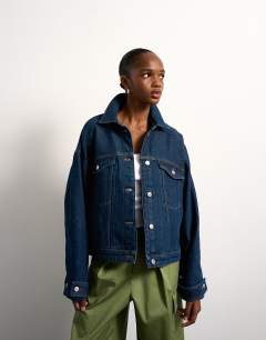 Denim balloon jacket in indigo rinse
