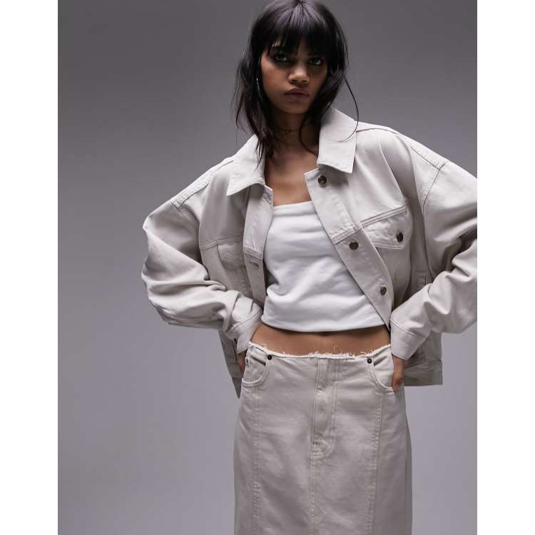 White denim 2025 jacket topshop