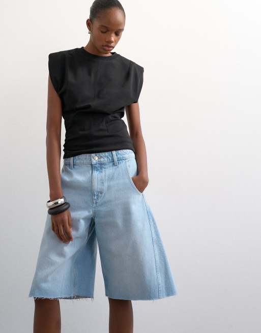 Topshop denim barrel jort in bleach, 2 of 5