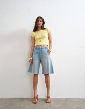 Topshop denim barrel jort in bleach