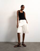 Topshop denim barrel jort in ecru