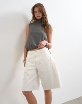 Topshop denim barrel jort in white