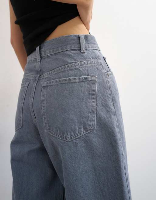 Topshop denim bermuda shorts in gray, 3 of 5