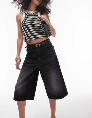 Topshop Topshop denim board jort in deep black
