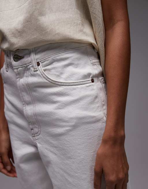 Topshop denim board shorts in bone, 5 of 5