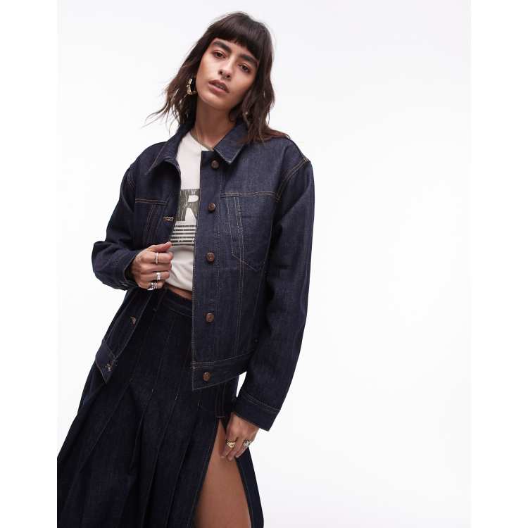 Topshop denim boxy jacket in raw indigo | ASOS