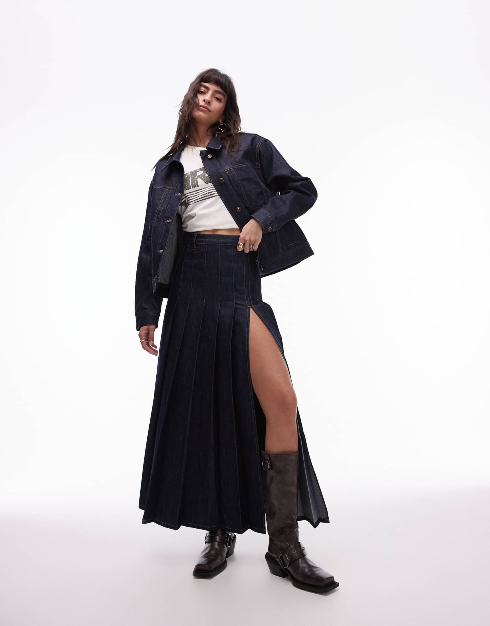 Topshop denim boxy jacket in raw indigo ASOS Price Checker