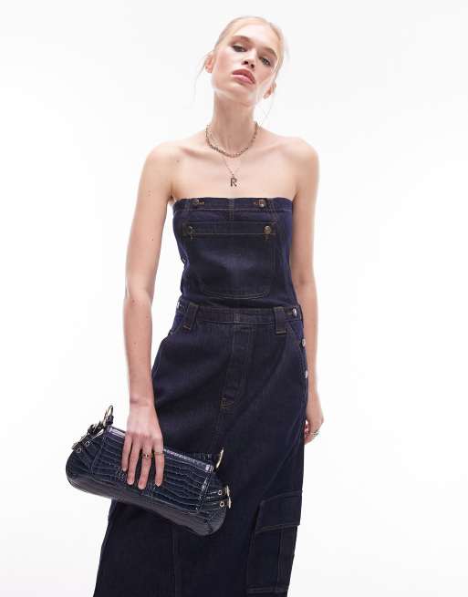 Black denim hotsell dungarees dress