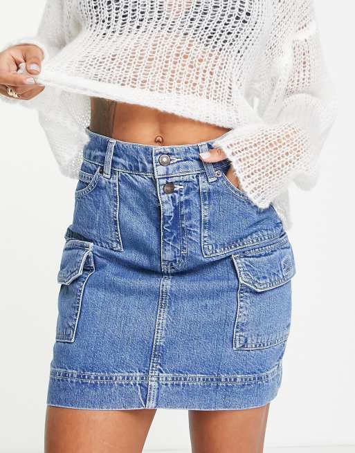 Topshop moto hot sale jean skirt