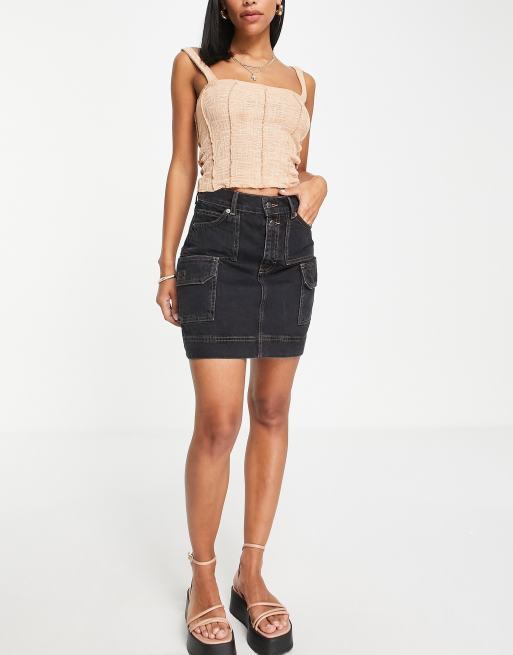 Topshop cargo 2025 denim skirt