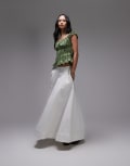 [Topshop] Topshop denim circle maxi skirt in ecru-White 16 Ecru