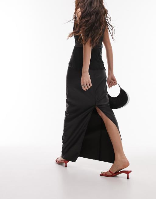 Black stretch outlet maxi skirt