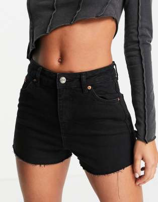 Topshop black hot sale mom shorts