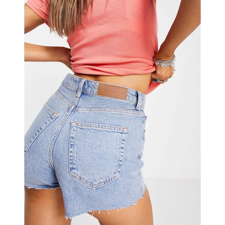 Topshop blue denim shorts cheap